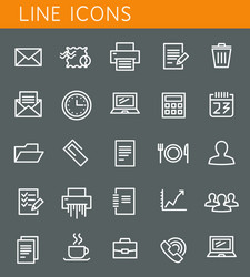 line icons set technology media objects web design vector image