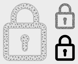 lock mesh network model and triangle mosaic vector image
