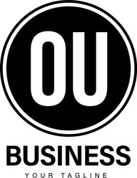ou initial a logo design with abstract style vector image