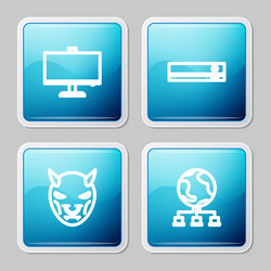 set line computer monitor video game console vector image