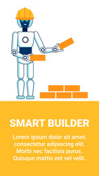 Smart builder technology flat poster template vector