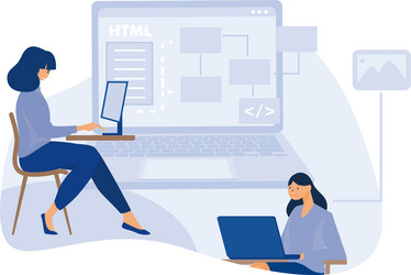 software and frontend development concept html5 vector image