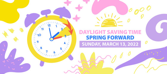 Daylight saving time info banner spring forward Vector Image