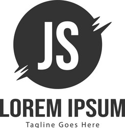 Initial js logo template with modern frame vector