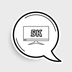 line computer pc monitor display with 5k video vector image
