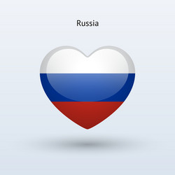 I love Russia. Heart shape national country flag icon Stock Vector