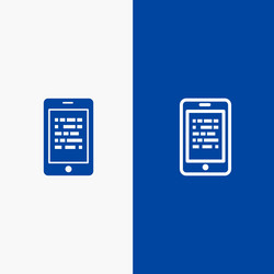 mobile read data secure e learning line and glyph vector image