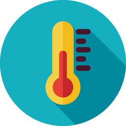 Thermometer flat icon meteorology weather vector