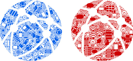 web browser mosaic icons for bigdata vector image