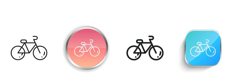 bicycle icon thin linear regular and button style vector image