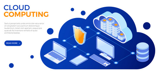Cloud Computing Technology Isometric vector image