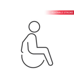 disabled person in wheelchair thin line icon vector