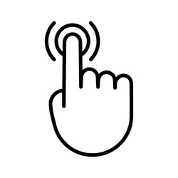 double tap icon hand click concept finger touch vector image