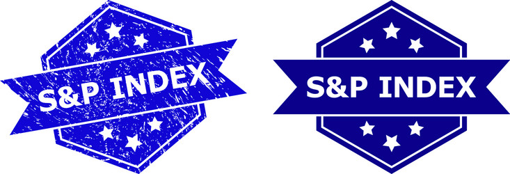 hexagonal sp index stamp with unclean surface vector image