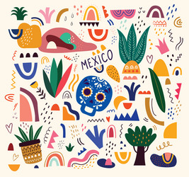 Colorful Mexican Fiesta Pattern Vector Image