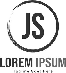 initial js logo template with modern frame vector image