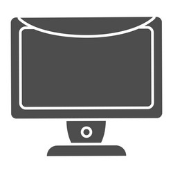 Monitor solid icon computer screen vector