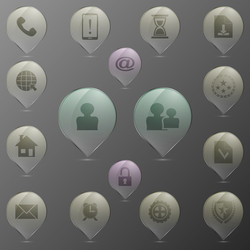 set of transparent map pointers vector image