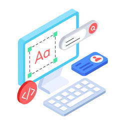 Check isometric icon of front end coding vector