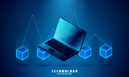 laptop analysis processing structure isometric vector image