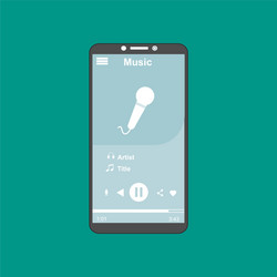 media player application app template with flat vector image