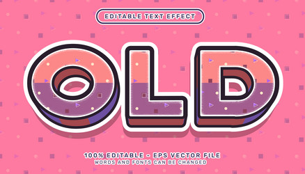 old retro color 3d text effect and editable vector image