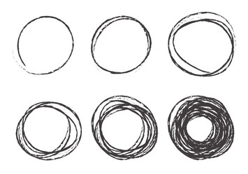 scribble sketch circle doodles elements graphic vector image