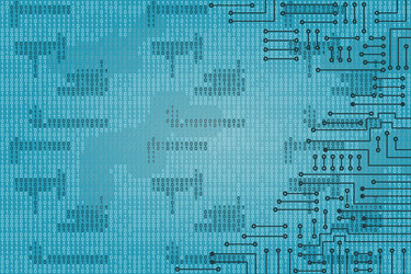 electronic circuit and binary code vector image
