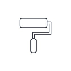 Paint roller tool thin line icon linear vector