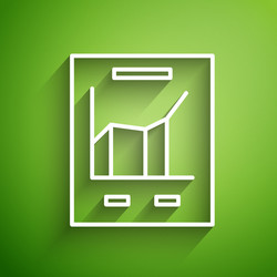 white line document with graph chart icon isolated vector image