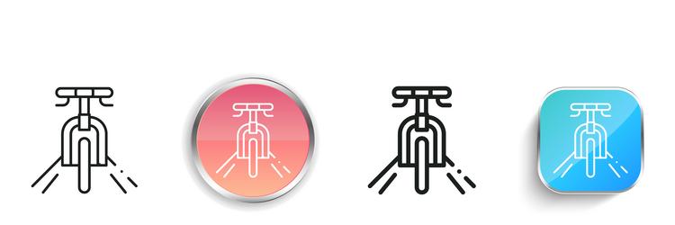 bicycle icon thin linear regular and button style vector image