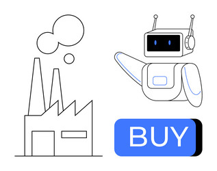 robotic automation in manufacturing robot with buy vector image