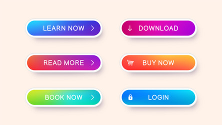 set abstract modern web buttons vector image