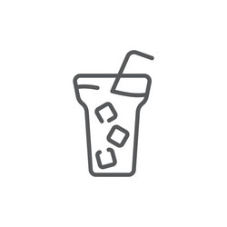 Iced coffee with ice cubes icon symbol drink vector