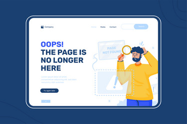 error message page not found on landing vector image
