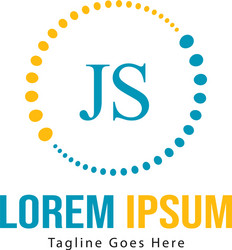 initial js logo template with modern frame vector image