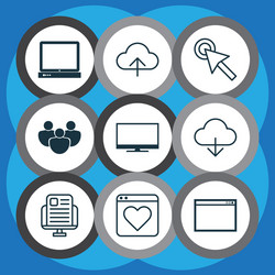 internet icons set collection of cursor followed vector image