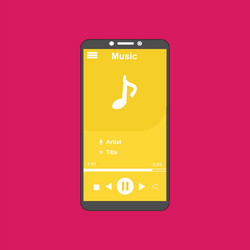 media player application app template with flat vector image