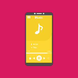 media player application app template with flat vector