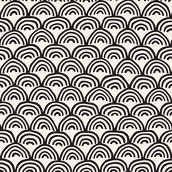 monochrome minimalistic seamless pattern with arcs vector image