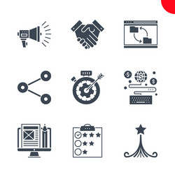 Seo and web opimization icons set vector