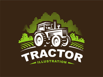 Tractor Emblem - Farm Logo Vector Image