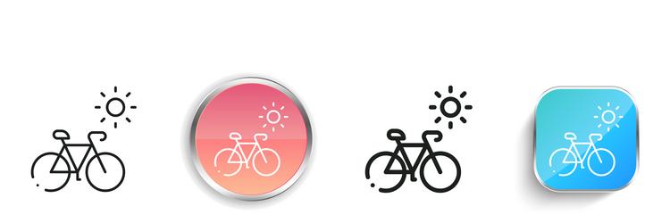 bicycle icon thin linear regular and button style vector image