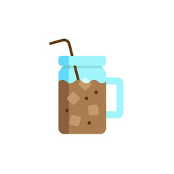 Iced coffee with ice cubes icon symbol drink vector