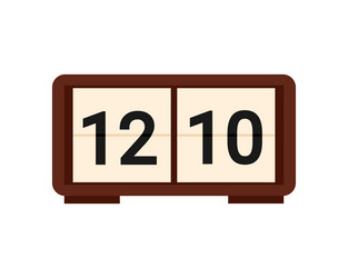 old table clock with square scoreboard for numbers vector image