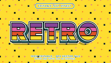 retro color 3d text effect and editable vector image
