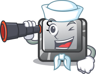 Sailor with binocular button s on a computer vector