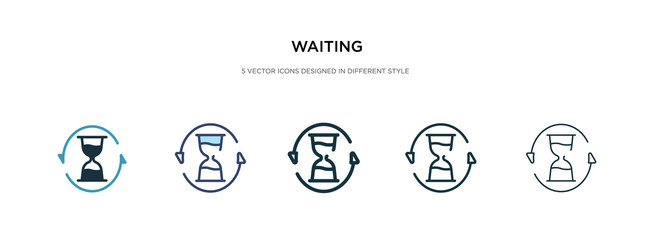 waiting icon in different style two colored vector image