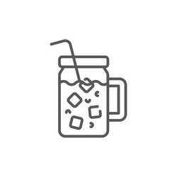 Iced coffee with ice cubes icon symbol drink vector