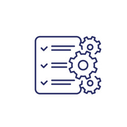 Procedures line icon with a checklist vector